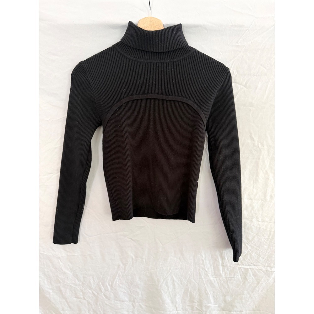 Petal & Pup Jennison Turtleneck Sweater Black Ribbed Long Sleeve Size 4